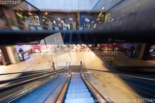 Image of Shopping mall  escalators