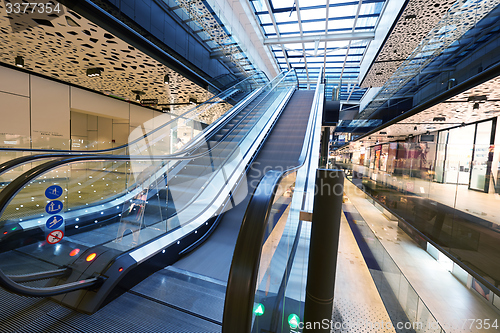 Image of Shopping mall  escalators