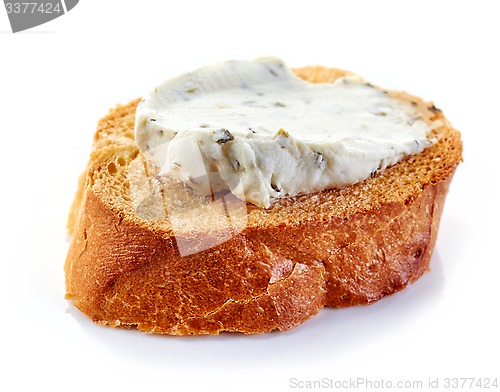 Image of toasted bread with cream cheese