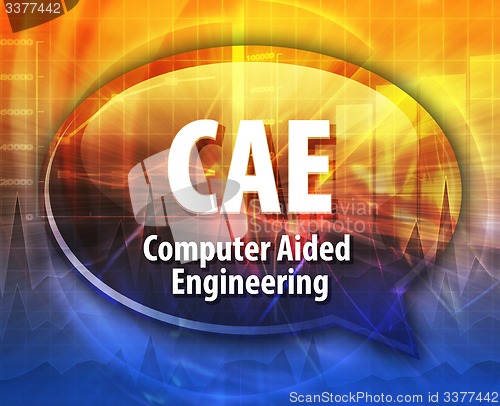 Image of CAE acronym definition speech bubble illustration