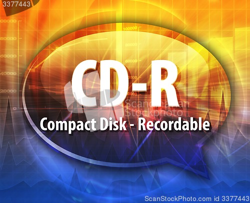 Image of CD-R acronym definition speech bubble illustration