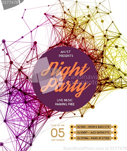 Image of Night Disco Party Poster Background