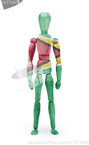 Image of Wood figure mannequin with flag bodypaint - Guyana