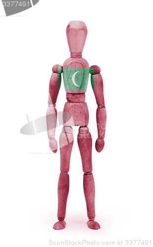 Image of Wood figure mannequin with flag bodypaint - Maldives