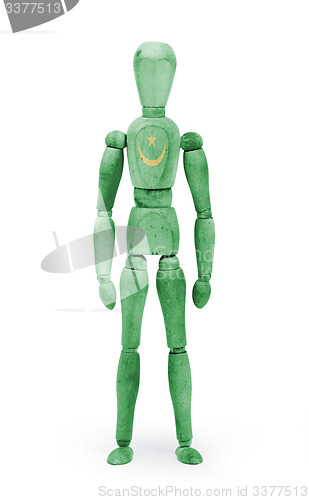 Image of Wood figure mannequin with flag bodypaint - Mauritania