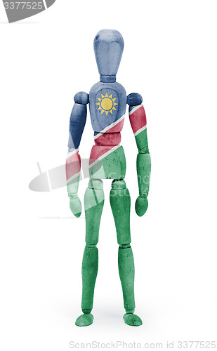 Image of Wood figure mannequin with flag bodypaint - Namibia