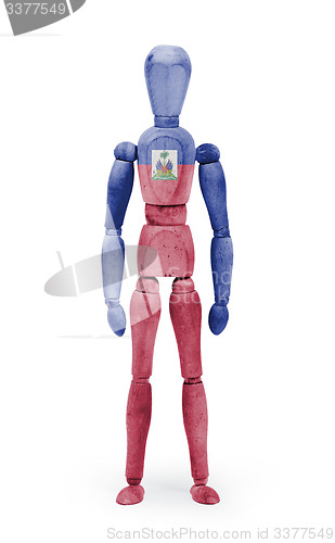 Image of Wood figure mannequin with flag bodypaint - Haiti
