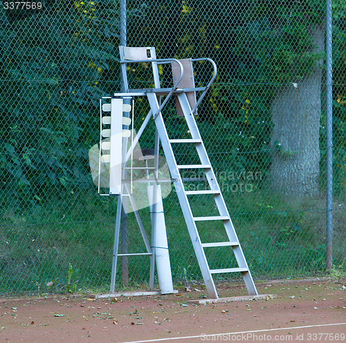 Image of Old tennis umpire chair