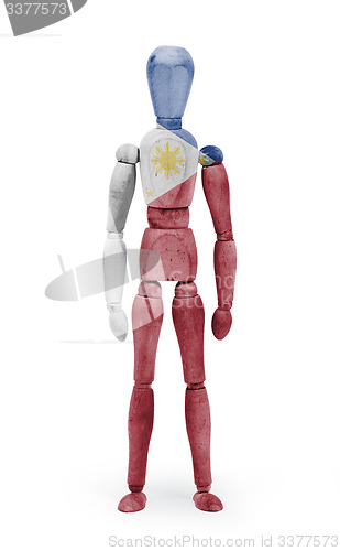 Image of Wood figure mannequin with flag bodypaint - Philippines