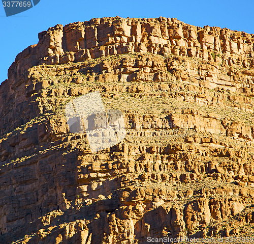 Image of in   africa morocco the atlas valley dry mountain ground isolate