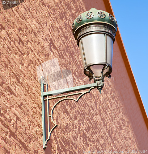 Image of  street lamp in morocco africa old lantern   the outdoors and de