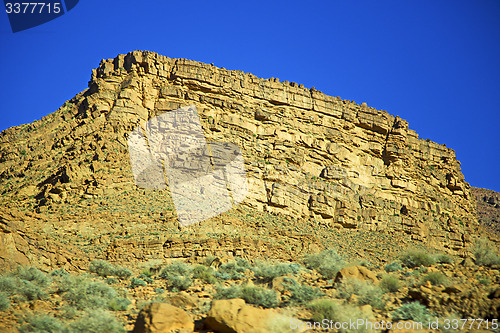 Image of in   the atlas valley dry  isolated hill