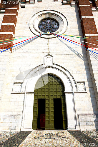 Image of  italy  lombardy    in  the varano borghi   old   church  closed