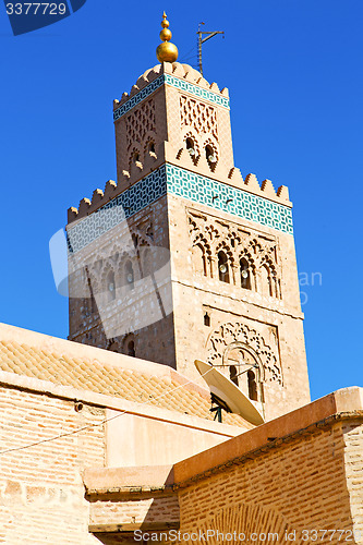 Image of in maroc africa minaret and the satellite dish