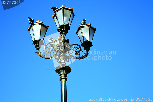 Image of  street lamp in morocco    sky