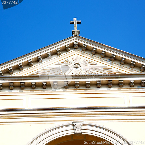 Image of  entrance   door    in italy   ancian wood and traditional  text