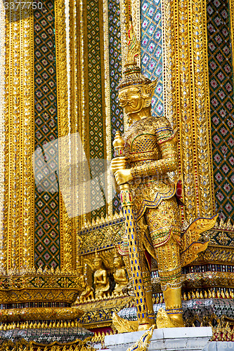 Image of demon in the temple bangkok asia    gold wat  palaces   monster