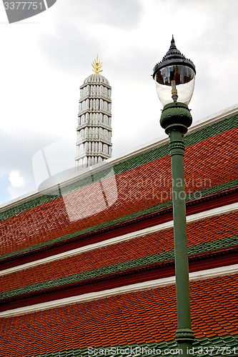 Image of  thailand  bangkok in    temple abstract street lamp  mosaic