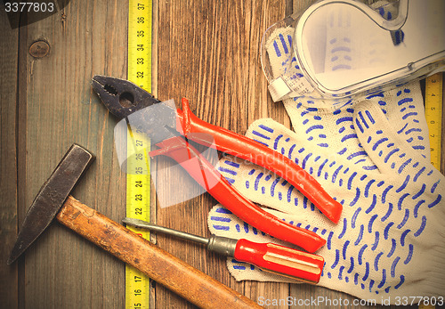 Image of still life with working tools