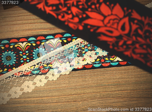 Image of vintage ribbons and lace