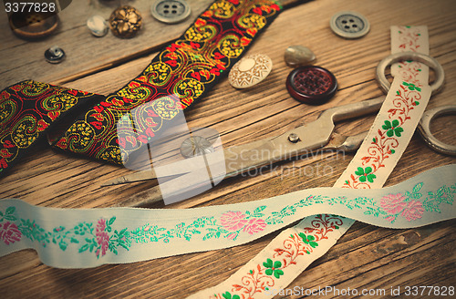 Image of still life with tailor scissors