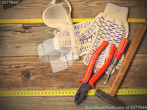 Image of still life with working tools