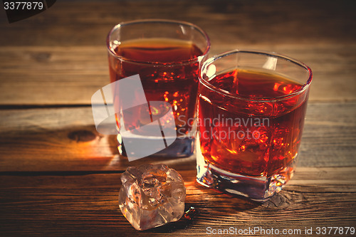 Image of whisky in glasses with ice