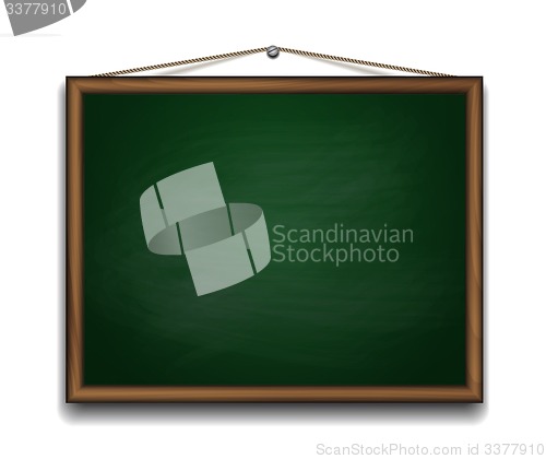 Image of Green chalkboard in wooden frame. 
