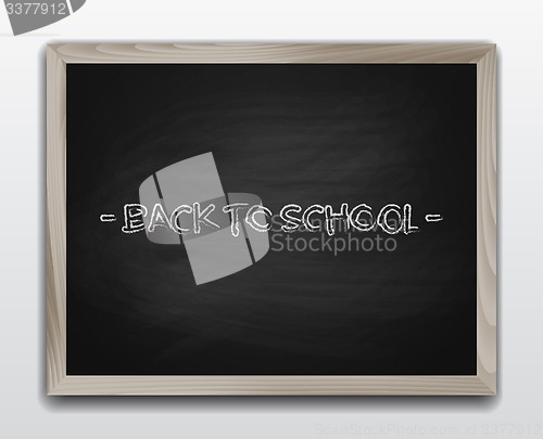 Image of Black chalkboard in wooden frame.