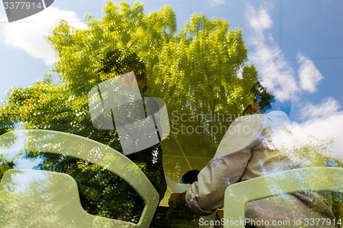 Image of Business meeting as seen from the outside 