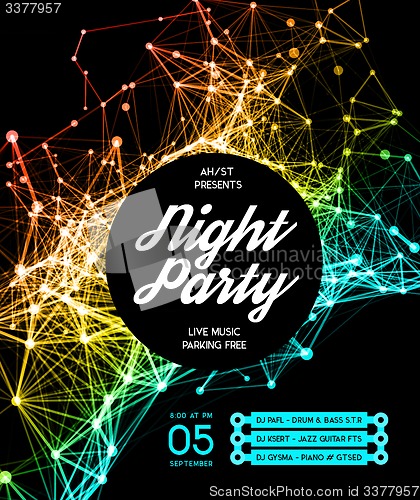 Image of Night Disco Party Poster Background