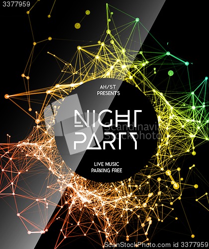 Image of Night Disco Party Poster Background