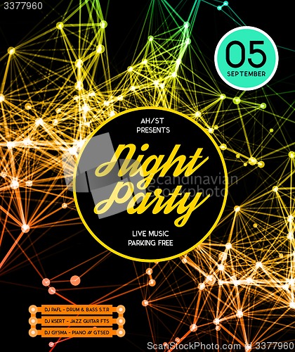 Image of Night Disco Party Poster Background