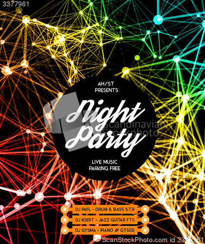 Image of Night Disco Party Poster Background