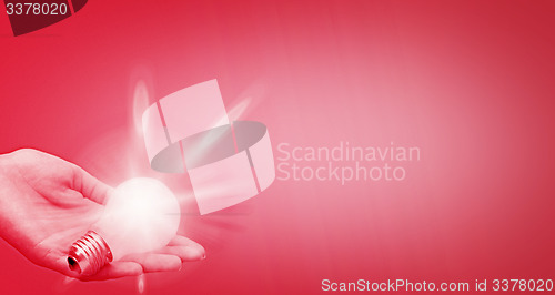 Image of Background with lit lightbulb