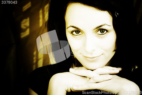 Image of Woman with green eyes