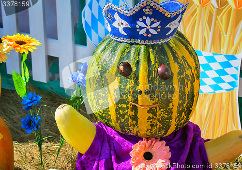 Image of Large pumpkin originally executed as an amusing figurine.