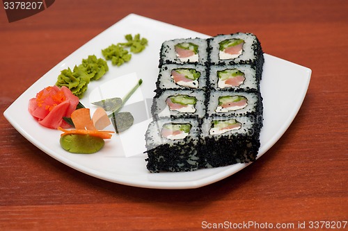 Image of tobico sushi rolls