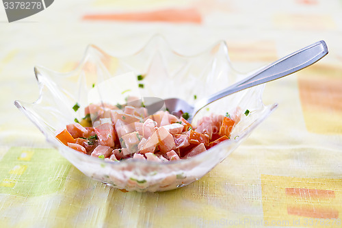 Image of Salad of natural tomatoes and green onions