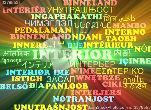 Image of Interior multilanguage wordcloud background concept glowing