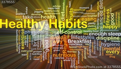 Image of Healthy habits background concept glowing