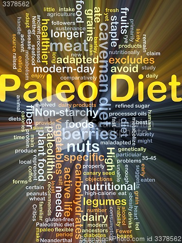 Image of Paleo diet background concept glowing