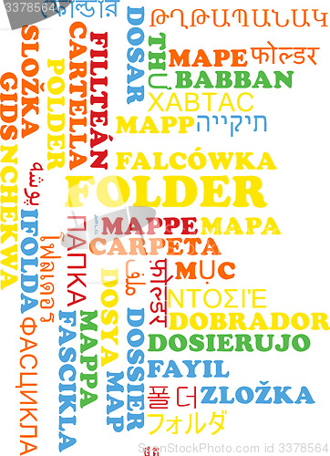 Image of Folder multilanguage wordcloud background concept