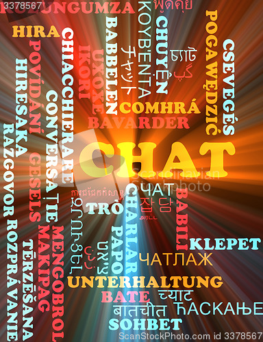 Image of Chat multilanguage wordcloud background concept glowing