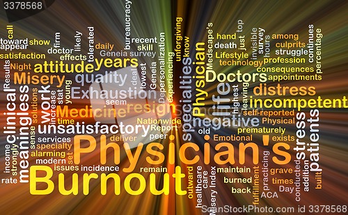 Image of Physician’s burnout background concept glowing