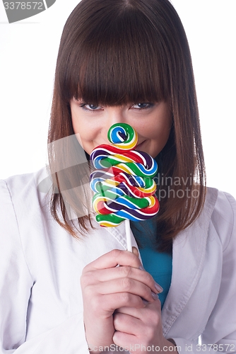 Image of Pretty girl with candy