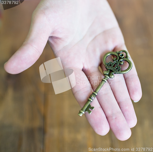Image of hand with key