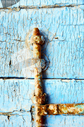 Image of morocco in africa the old wood  facade 