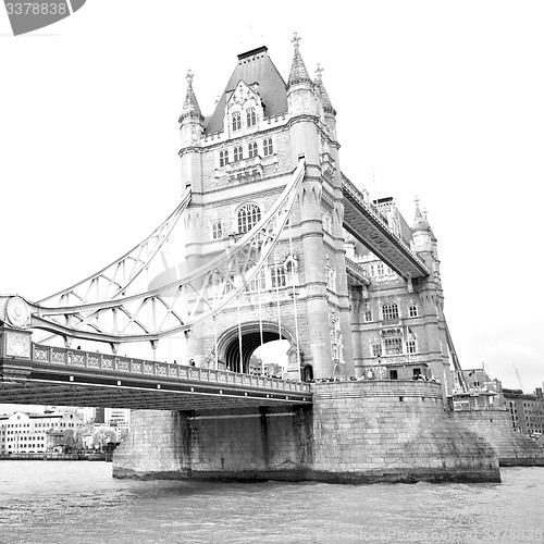 Image of london tower in england old bridge and the cloudy sky