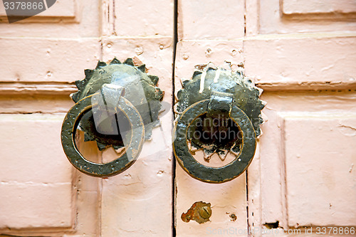 Image of brown  morocco in africa the old wood  pink  safe padlock 